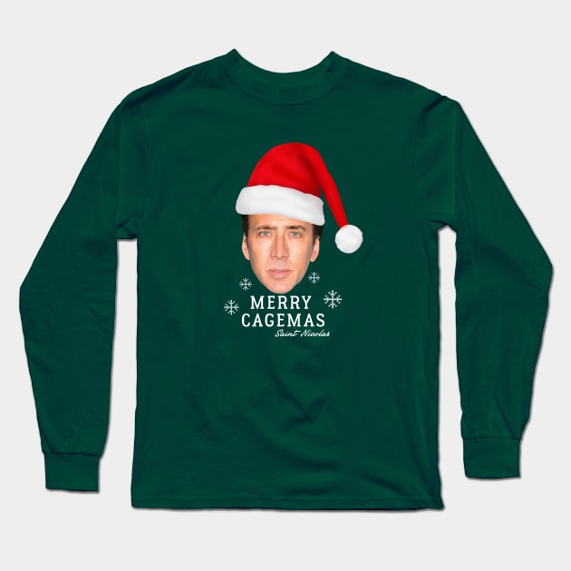 Merry Cagemas - Saint Nicolas Long Sleeve T-Shirt by BodinStreet